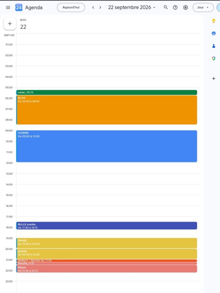 Planning du mardi